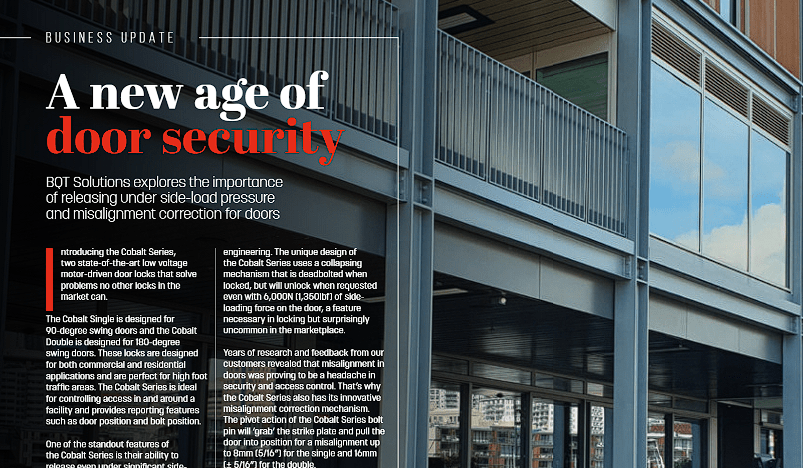 short article featuring the release of Cobalt Series locks